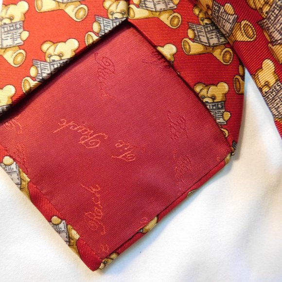 Vintage Beaufort Tie Rack Teddy Bear Tie 100% Silk Made in Italy - Picture 4 of 9